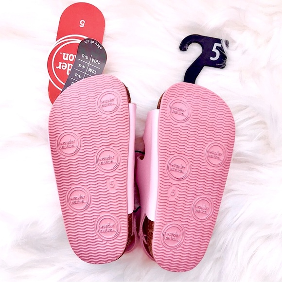 💜10/$25💜NEW Pink Wonder Nation Faux Leather Girl’s Sandals - Picture 5 of 8